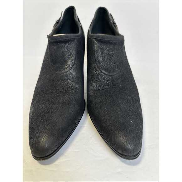 Donald Pliner Women's Black Suede/leather Pointed Toe Heel Ankle Boots  Size 9.5 - Picture 12 of 15